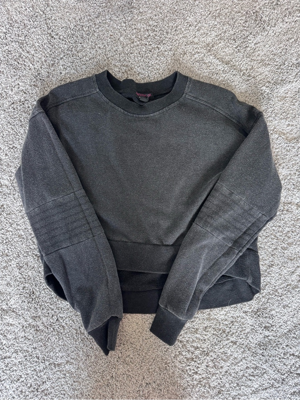 Material Girl Black Crewneck Sweatshirt - Casual Pullover